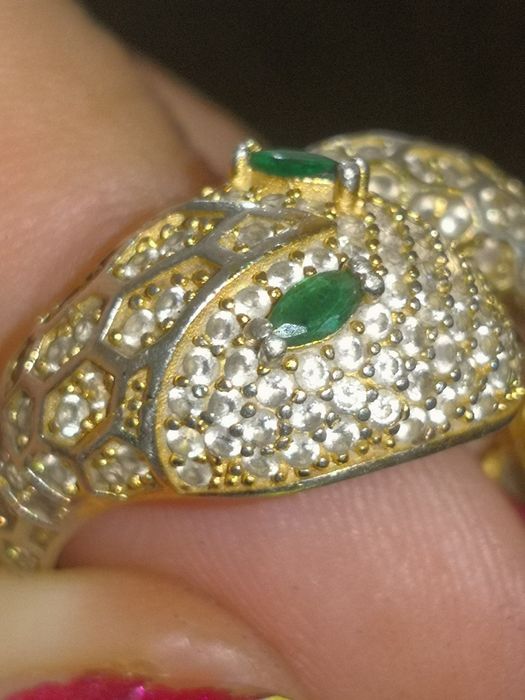 Inel sarpe din argint Rachel Zoe, placat cu aur