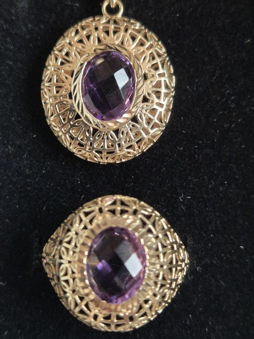 Златен комплект, аметист