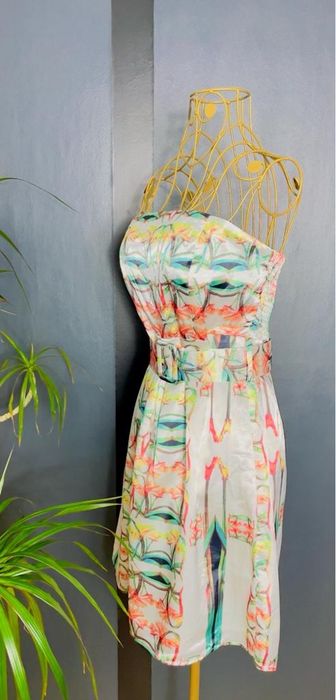 Rochie de vara midi cu curea in talie