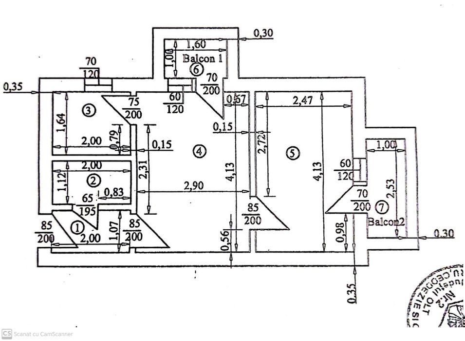 Apartament de vânzare Caracal, 2 camere,34mp,etaj 1,blocF1 , cartier Libertății