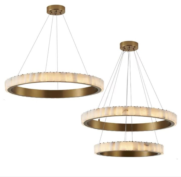 Люстра мраморная двухярусная