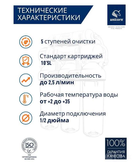 Система обратного осмоса под мойку с краном Unicorn FRO-5N