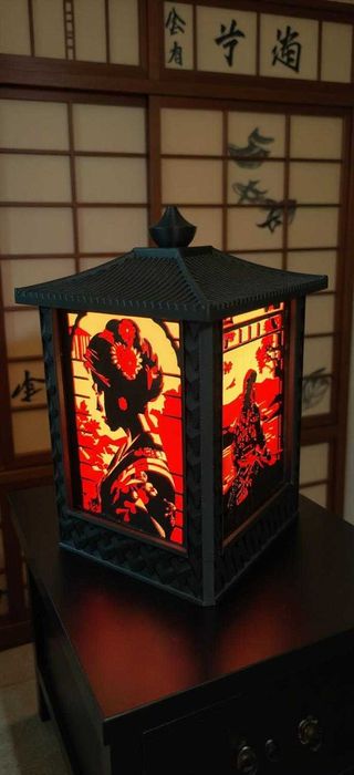 Lampa japoneza Kiyomi, LED, RGB cu telecomanda