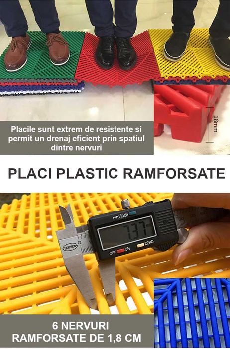 Placi Rosii PVC Modulare pentru podea,garaj,balcon,terasa