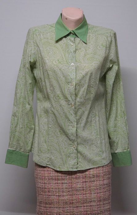 Camasa ETRO paisley verde cu alb marimea 42