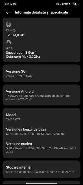 Xiaomi 12 pro 256/12 RAM schimb