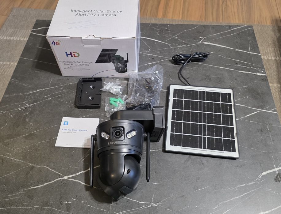 Cameră Supraveghere 4G PTZ Solară LS-VISION LS-CS5 - Nouă / Cu Panou Solar și Cartelă SIM