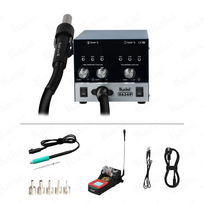 Паяльная станция с феном и паяльником 8624P 800 Вт