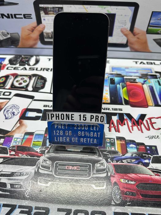 Iphone 15 Pro/128 GB/86% BAT-693 cicluri/Liber de retea/CreativAmanet