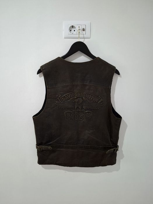 Vestă Moto Piele Naturală "Ride Hard / Davidson Motor" – Mărimea M (Stil Custom/Chopper)