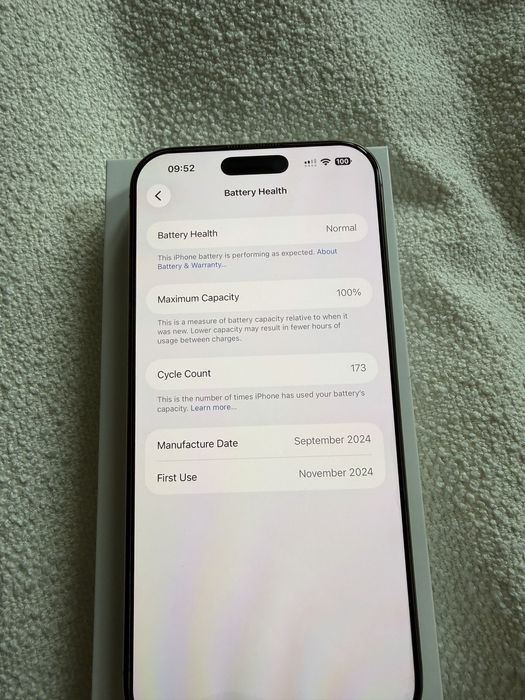 Iphone 16 Pro Max 512GB culoare Desert Titanium baterie 100% ca nou