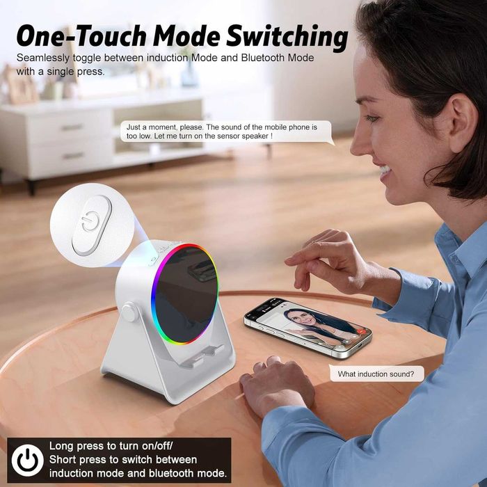 Беспроводная индукционная/bluetooth RGB колонка GIM