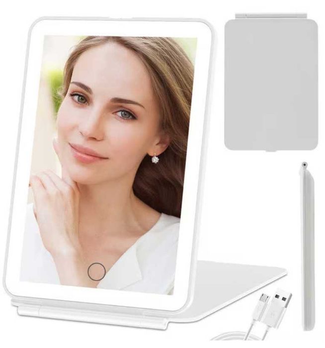 Oglinda cosmetica LED Verk Group pliabila, portabila