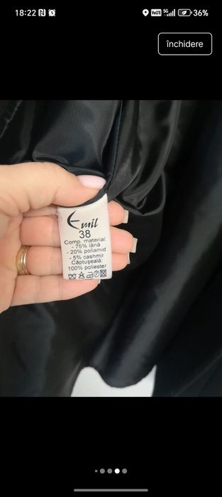 Palton elegant negru dama