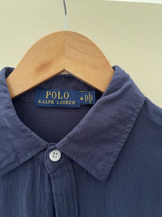 Тъмно-синя ленена риза Ralph Lauren
