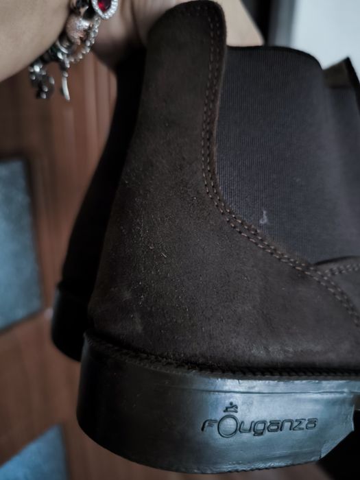 Cizme echitație Fouganza piele întoarsă 36