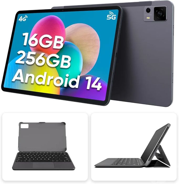 12" Таблет, Android 14, 16GB RAM, 256GB, 4G LTE + калъф/ клавиатура