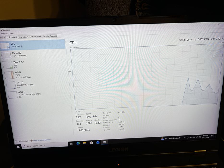 Laptop Gaming Lenovo Legion 5 I7 10750H GTX 1650TI 16gb Ram 512Gb SSD