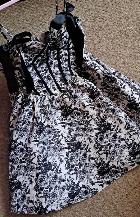 Rochie superba de ocazie rochie de zi alb negru shein