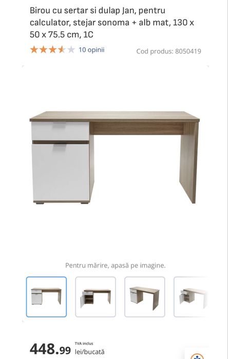 Birou dedeman cu sertar si dulap