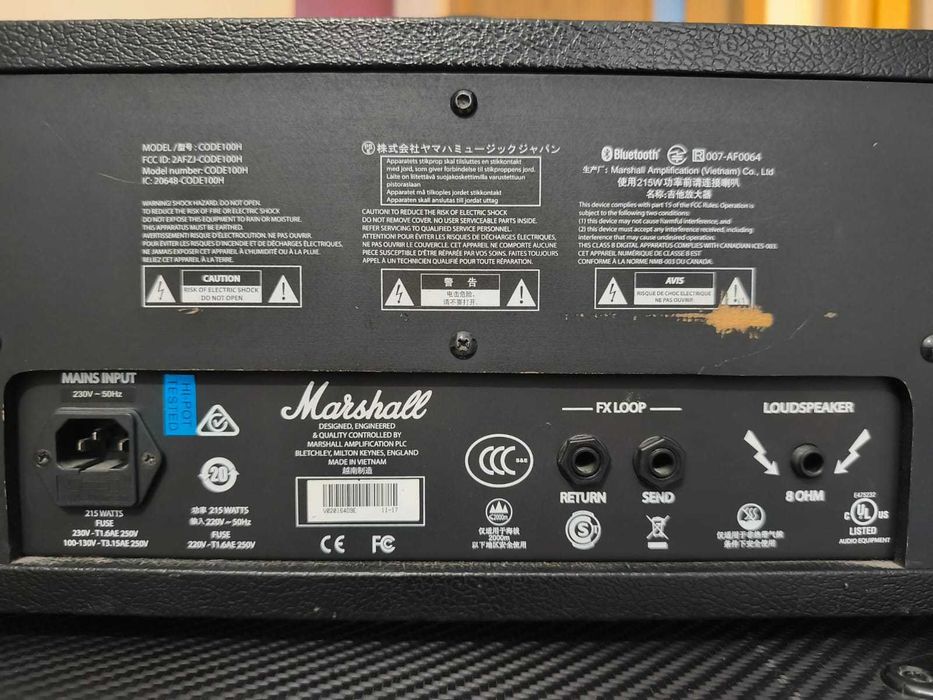 Marshall CODE100H + MG412ACF 4x12 + pedală – stack complet