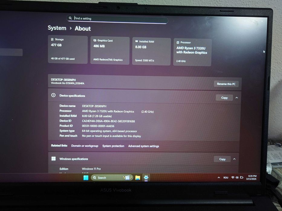 Asus Vivo book aproape nou