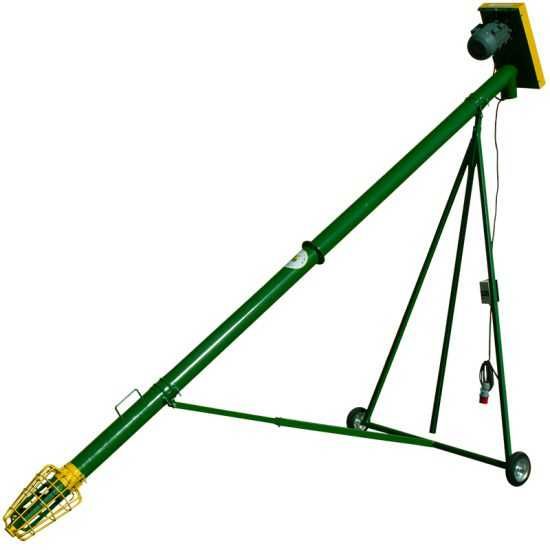 Șnec orizontal pentru cereale Ø110 mm, 4 metri, motor 1.5 kW, capacitate 10 t/h