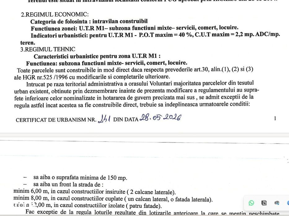 Teren intravilan 369 mp | Pipera Drumul Potcoavei | CU P+1E+M| POT 40%