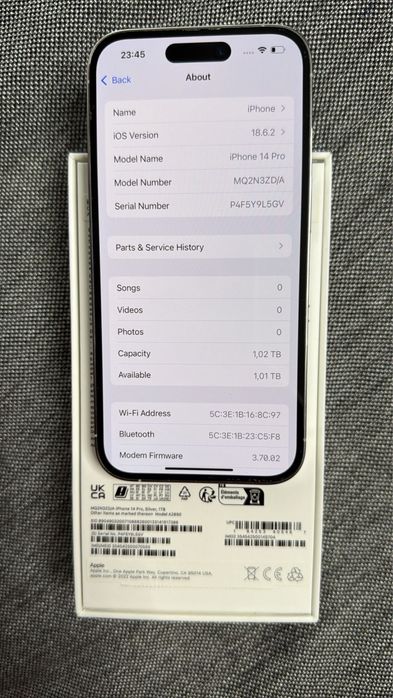 Iphone 14 Pro Silver - 1TB - Full Box