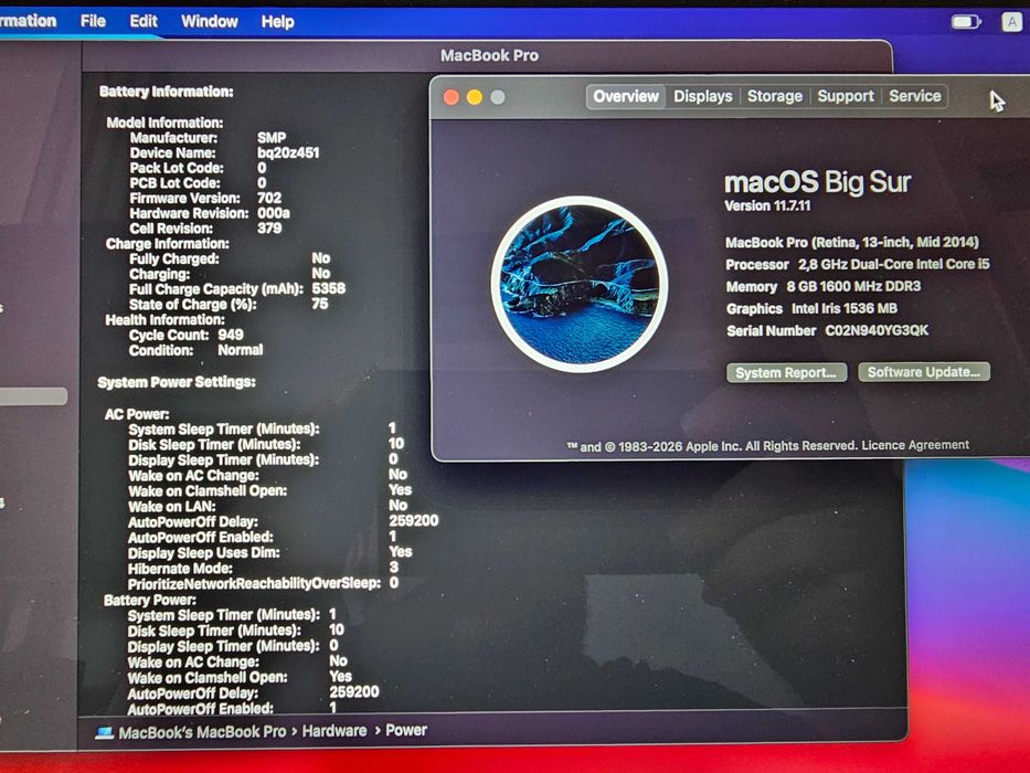 MacBook Pro 13" Retina (Mid 2014) - i5 2.8GHz / 8GB RAM / 512GB SSD / 6ч. батерия / пълен комплект