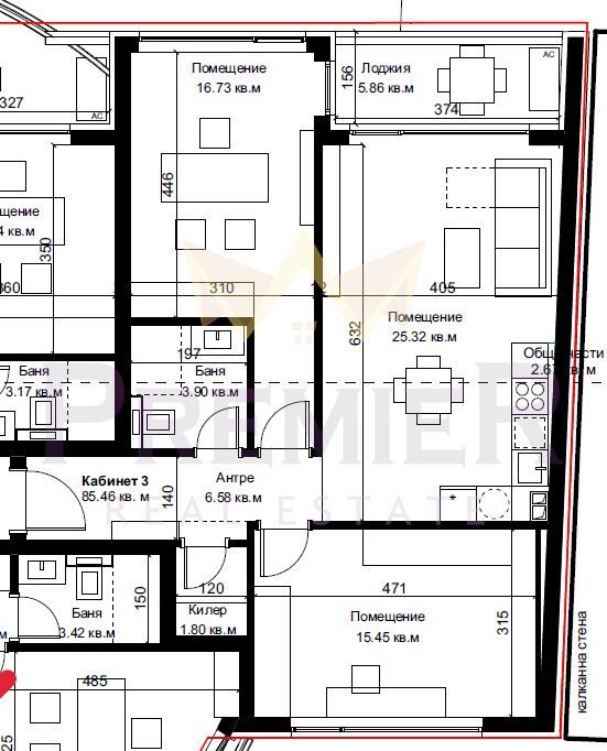 3-стаен в Варна-Център площ 98 цена 181512