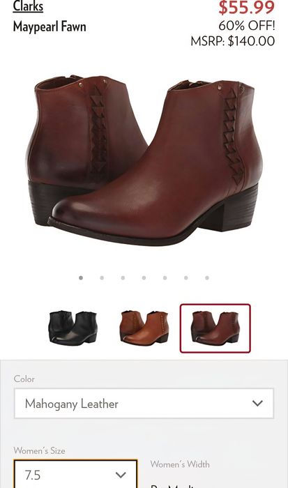 Полусапожки кожанные Clarks