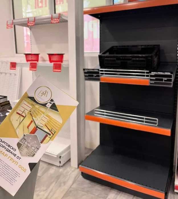 ПРОМО! Крайстенен стелаж за магазин бял или тъмно сив мат!