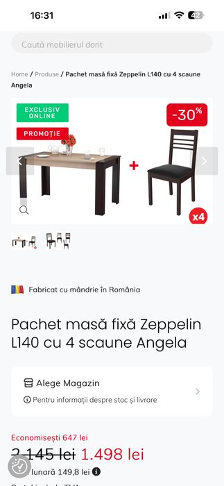 Set masa si scaune