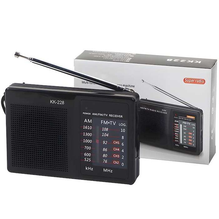 Radio portabil mufa casti AUX Jack 3.5mm,antena telescopica, FM/AM,nou