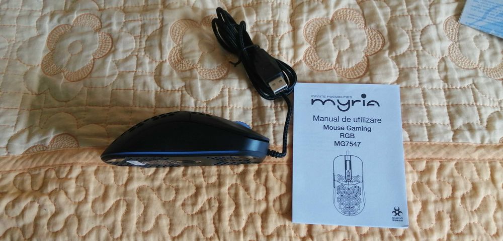 Mouse Gaming MYRIA MG7547, 12800 dpi, negru, aproape nou