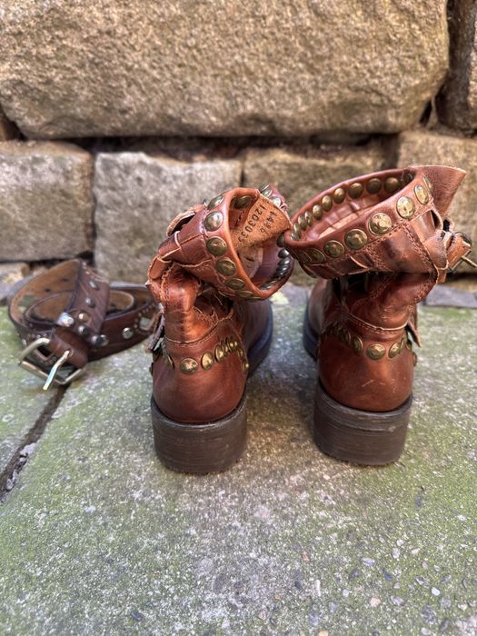 Ash botine biker din piele naturala