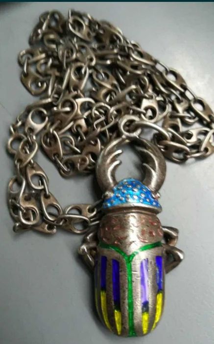 Lant si pandant Lucanus cervus argint