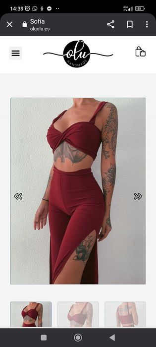 Costum pantaloni si top handmade