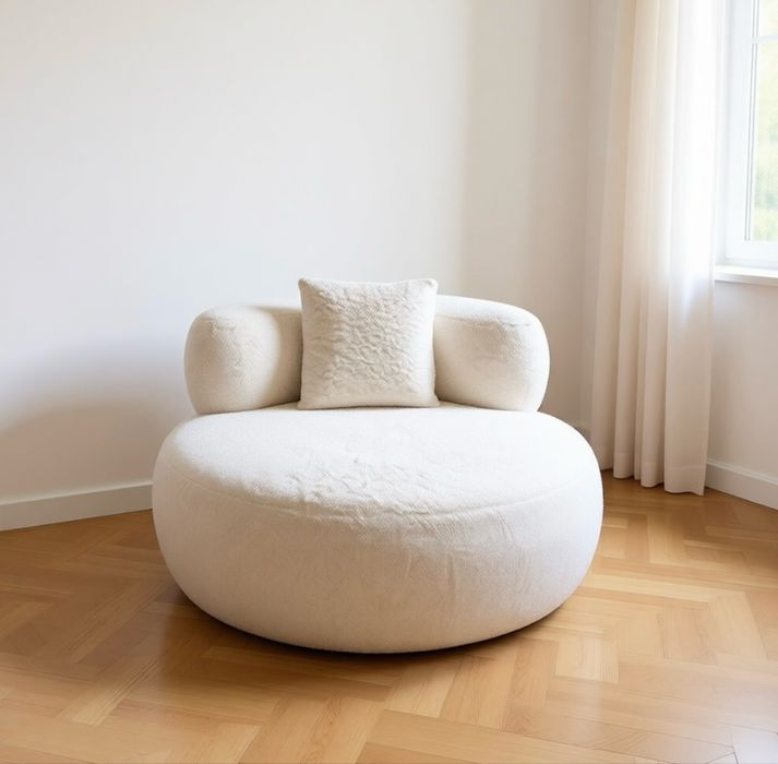 Кресло обивка белое