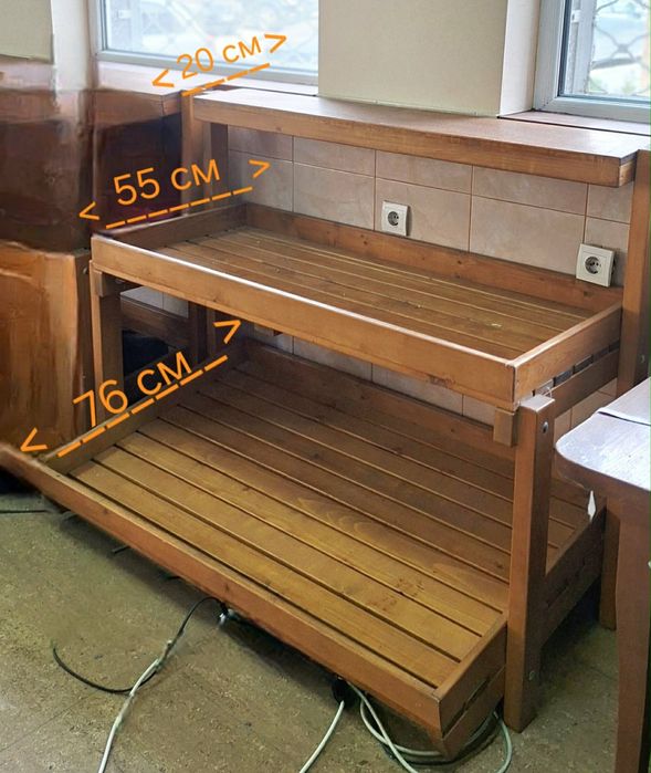 Дървени щандове за плодове, зеленчуци, хляб – масив