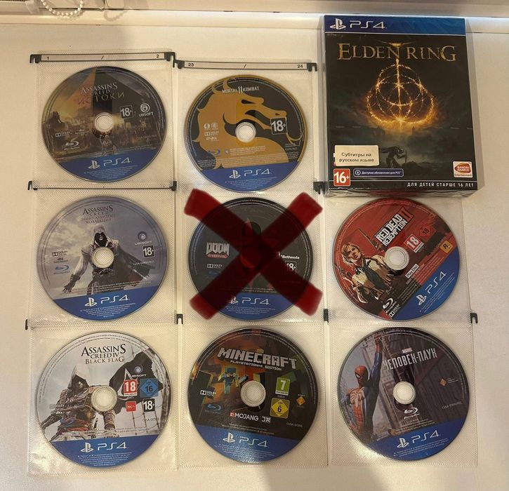 Игры на PS4 (Elden Ring, RDR2, MK, Minecraft, Assassin creed, и т.д.)