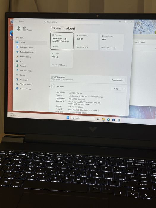 Laptop Gaming HP Victus 15 | Intel i7-13620H | 16GB RAM  DDR5 | RTX 5060 | SSD 512GB | NOU 1 ciclu de incarcare !