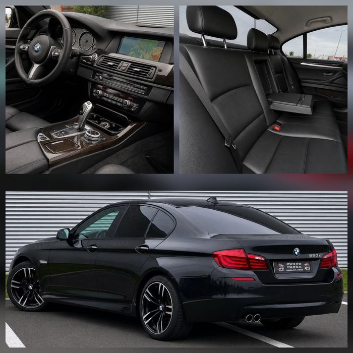 Vand BMW Seria 5 F10 2.0D inmatriculata RO automata M Pachet interior full piele negru impecabila rate leasing finantare urgent tva inclus deductibil