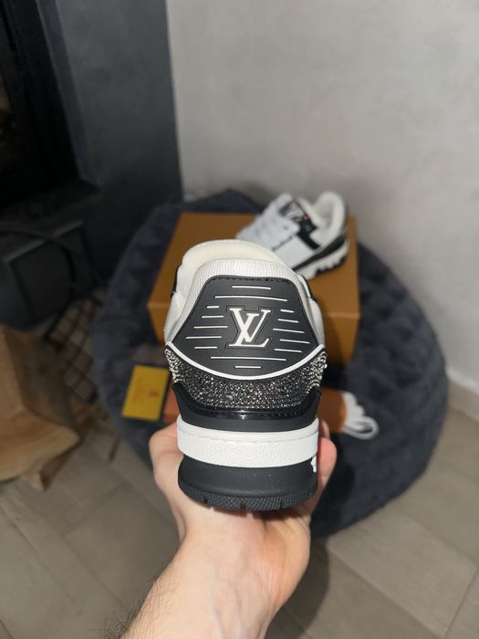 Louis Vuitton LV Trainers White Black Rhinestones