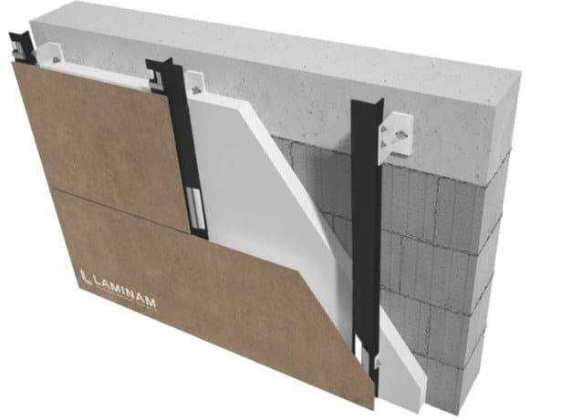 Сухой монтаж Вентилируемый фасад с утеплителем  из алюкабонд ламинам