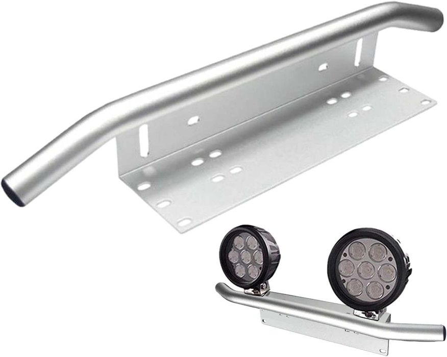 Метална стойка за LED бар/Халоген и регистрационен номер - Сива