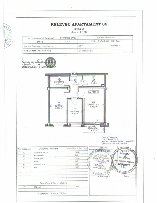 Vanzare apartament Floresti, str. Urusagului nr. 34A