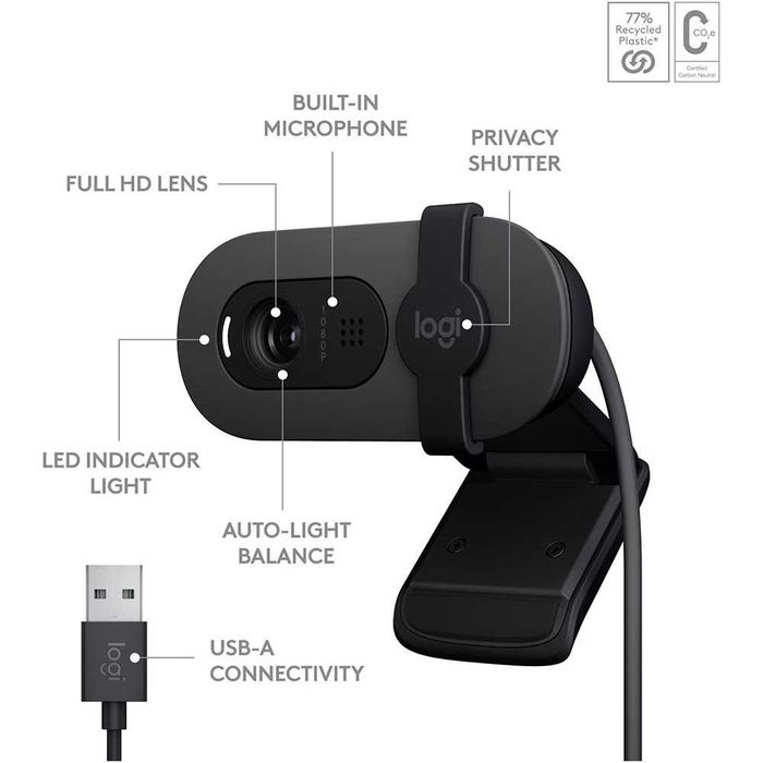 Webcam camera Web LOGITECH Brio 100 Full HD 1080p cu garantia Sigilata Noua