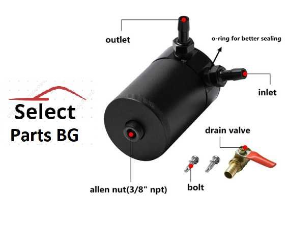 Кеч кен Oil Catch Can Ойл кеч кен универсален два входа и Кранче